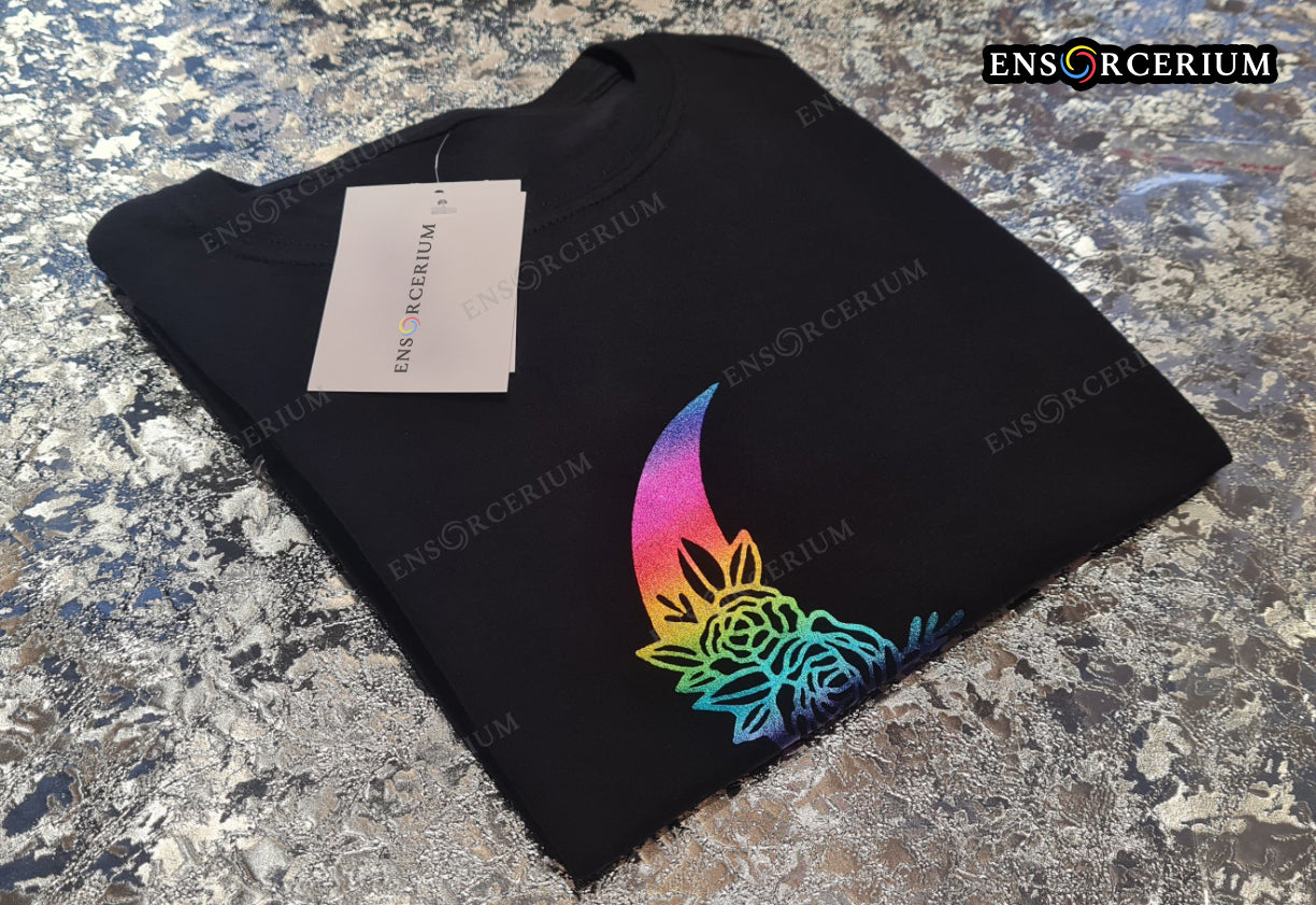 Glittered Tribal Style Moon Dream Catcher with Feathers & Beads T-Shirt