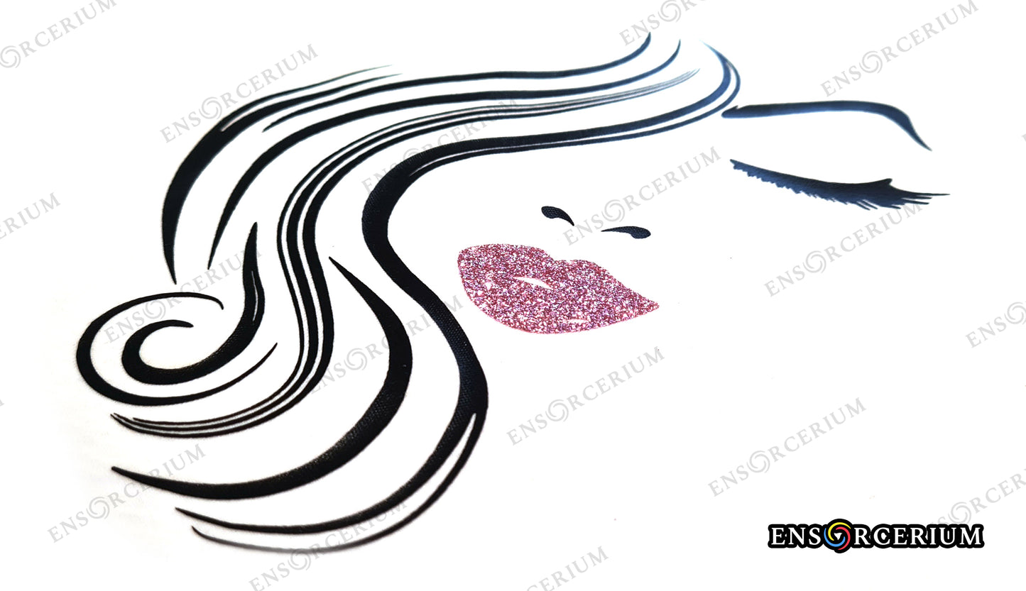 Glamorous Lady with Lush Hair & Glittered Pouty Lips T-shirt