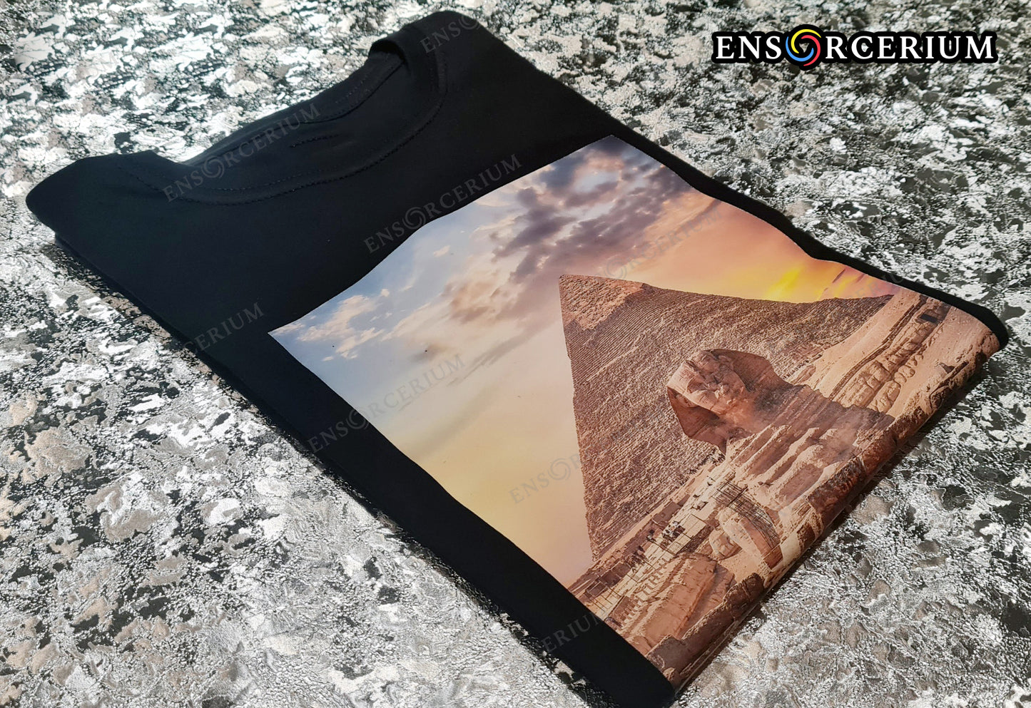 Egyptian Great Pyramid with Great Sphinx of Giza photo T-shirt
