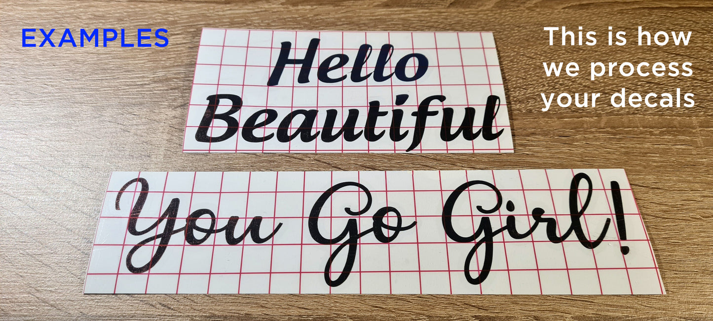Create Your Own Personalised Name or Message Transfer Decal Sticker