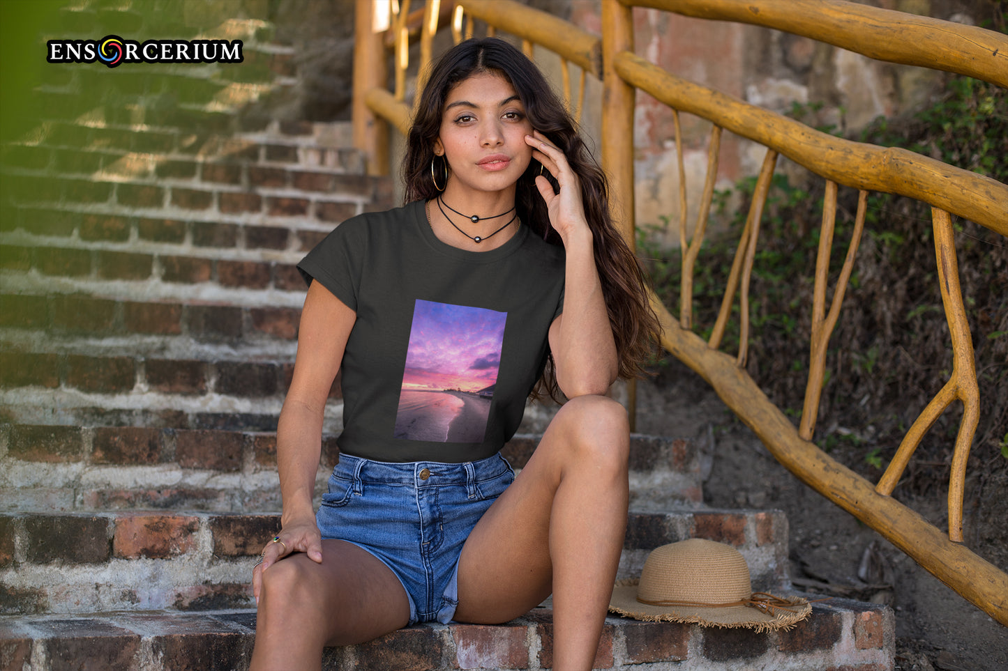 Lush Miami Summer Beach Sunset with Synthwave vibes T-shirt
