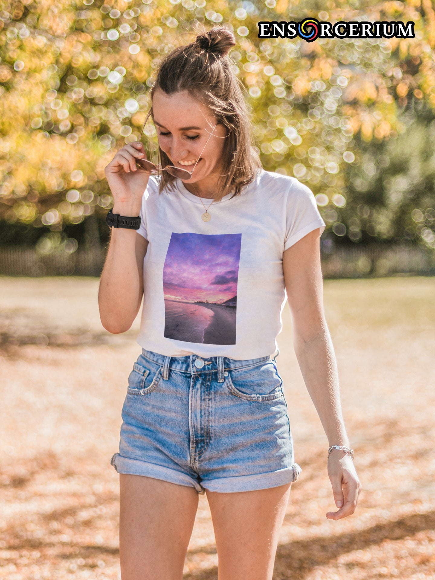 Lush Miami Summer Beach Sunset with Synthwave vibes T-shirt
