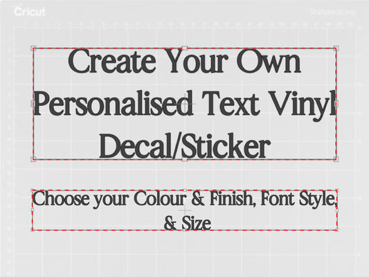 Create Your Own Personalised Name or Message Transfer Decal Sticker