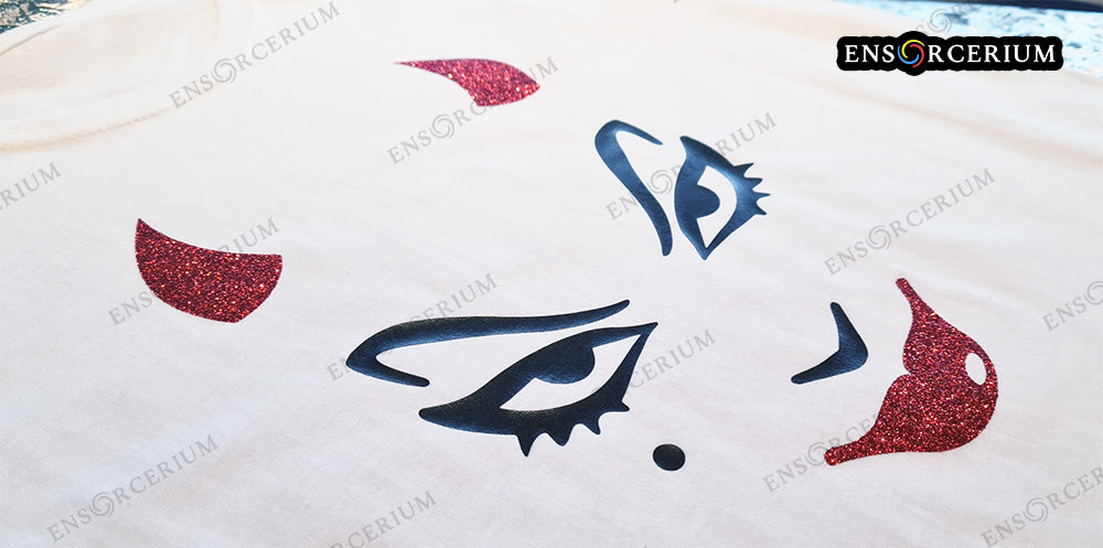 Glitter Horns & Lips Devil Wicked Woman Face T-Shirt