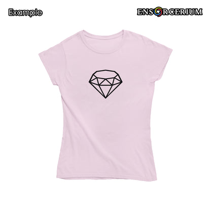 Sparkling Glittered Metallic Crystal Jewel Diamond Gemstone T-Shirt