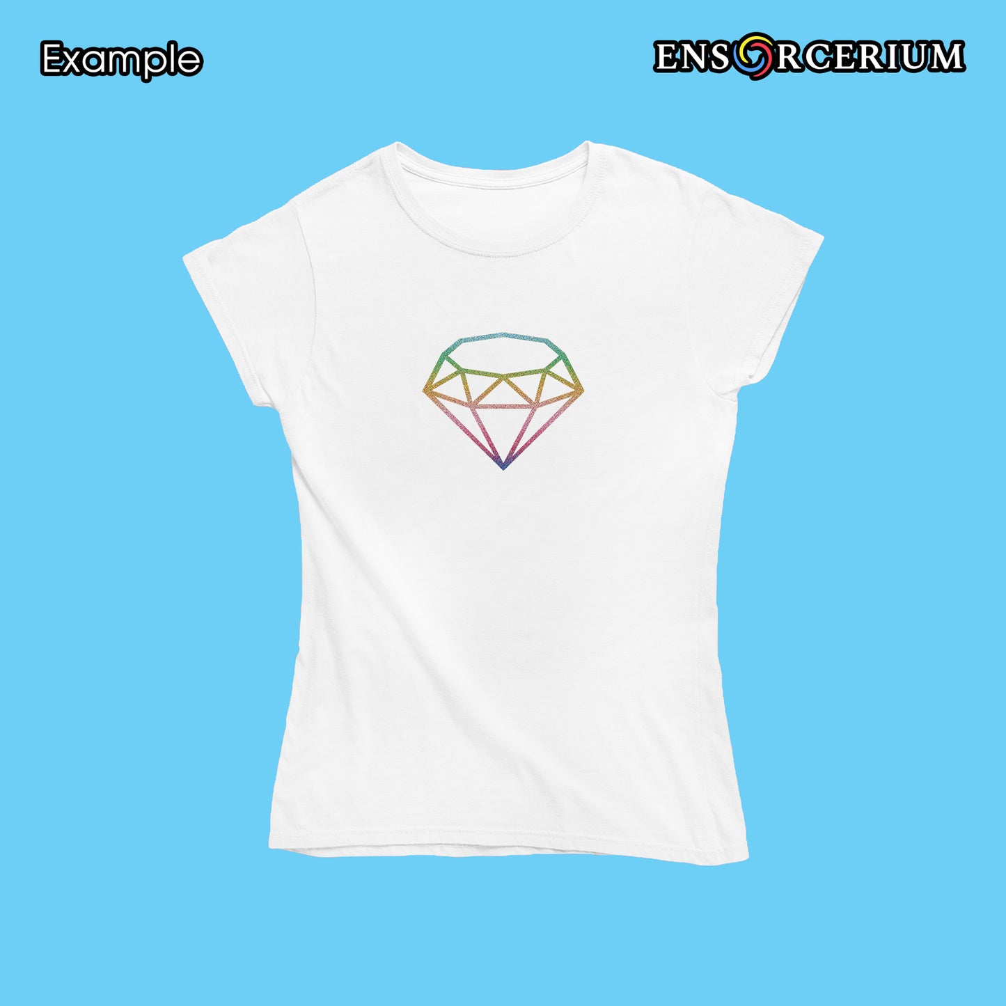 Sparkling Glittered Metallic Crystal Jewel Diamond Gemstone T-Shirt