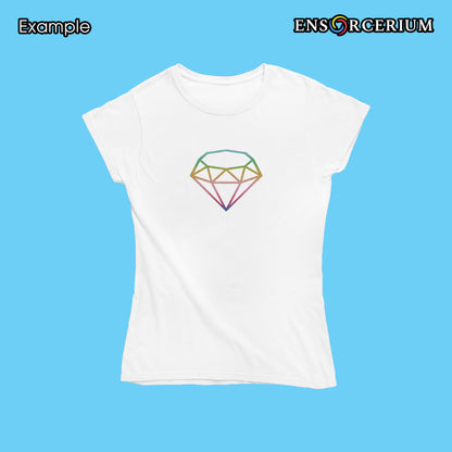 Sparkling Glittered Metallic Crystal Jewel Diamond Gemstone T-Shirt