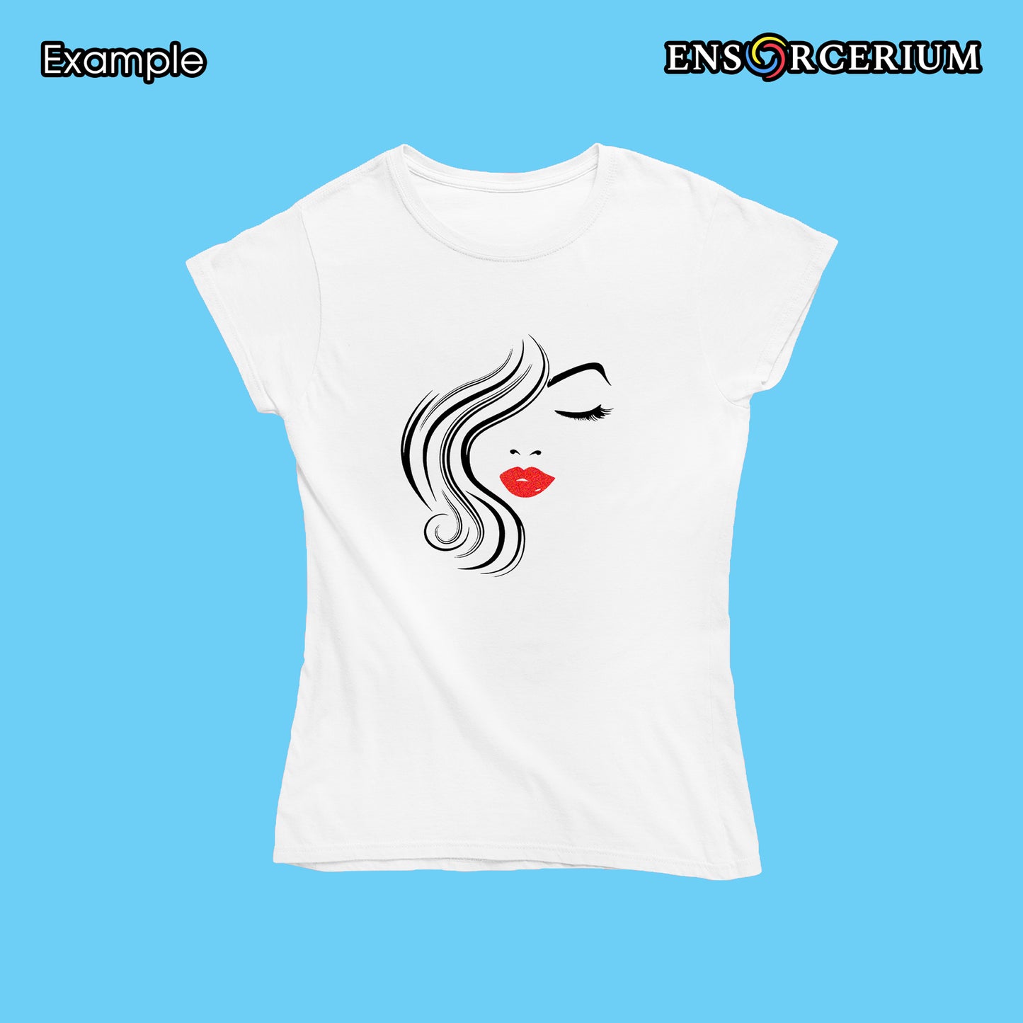 Glamorous Lady with Lush Hair & Glittered Pouty Lips T-shirt