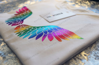 Glittered Feather Flight Wings T-Shirt