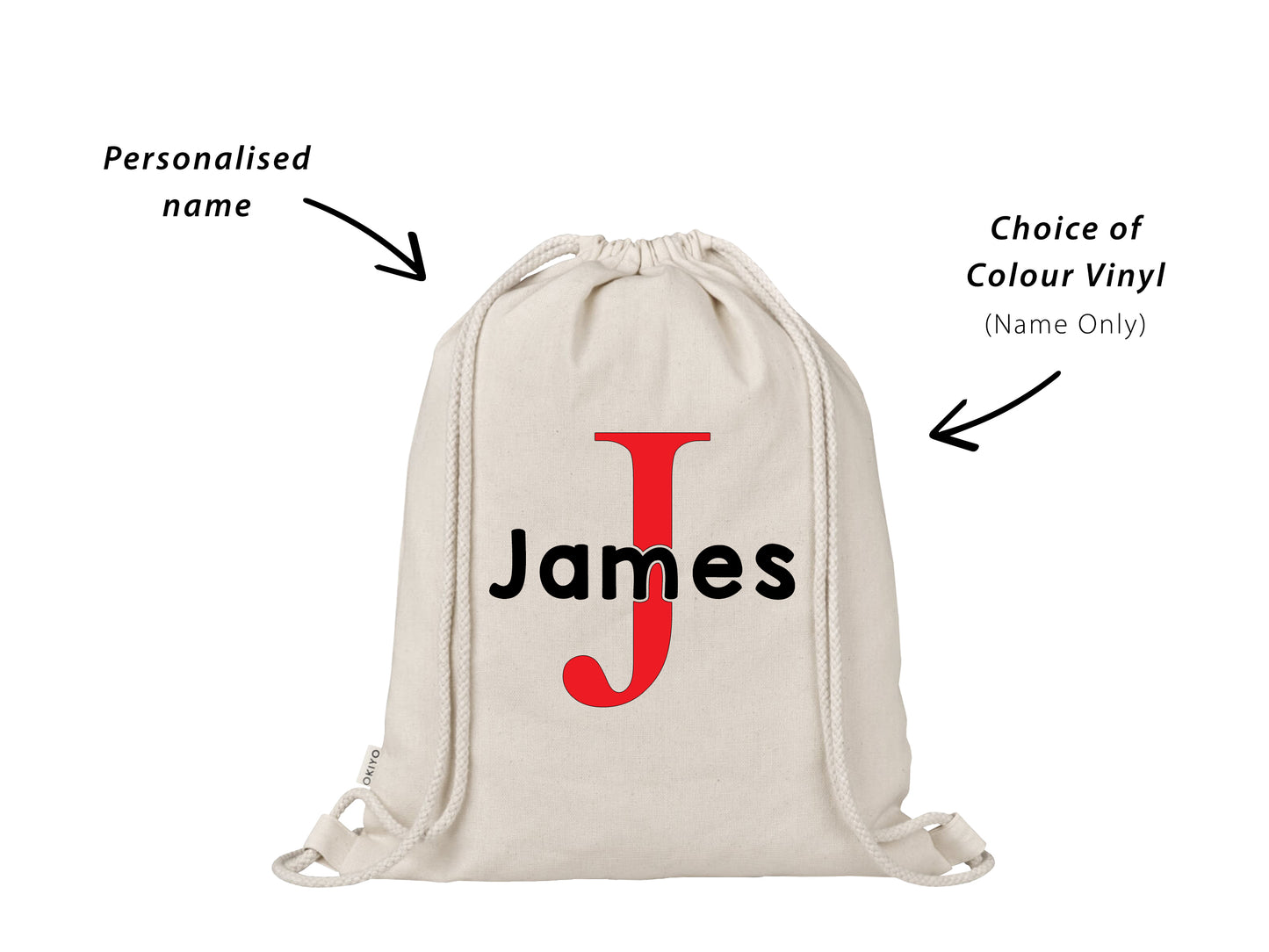 Custom Personalised Boys Initial & Name Backpack