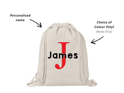 Custom Personalised Boys Initial & Name Backpack