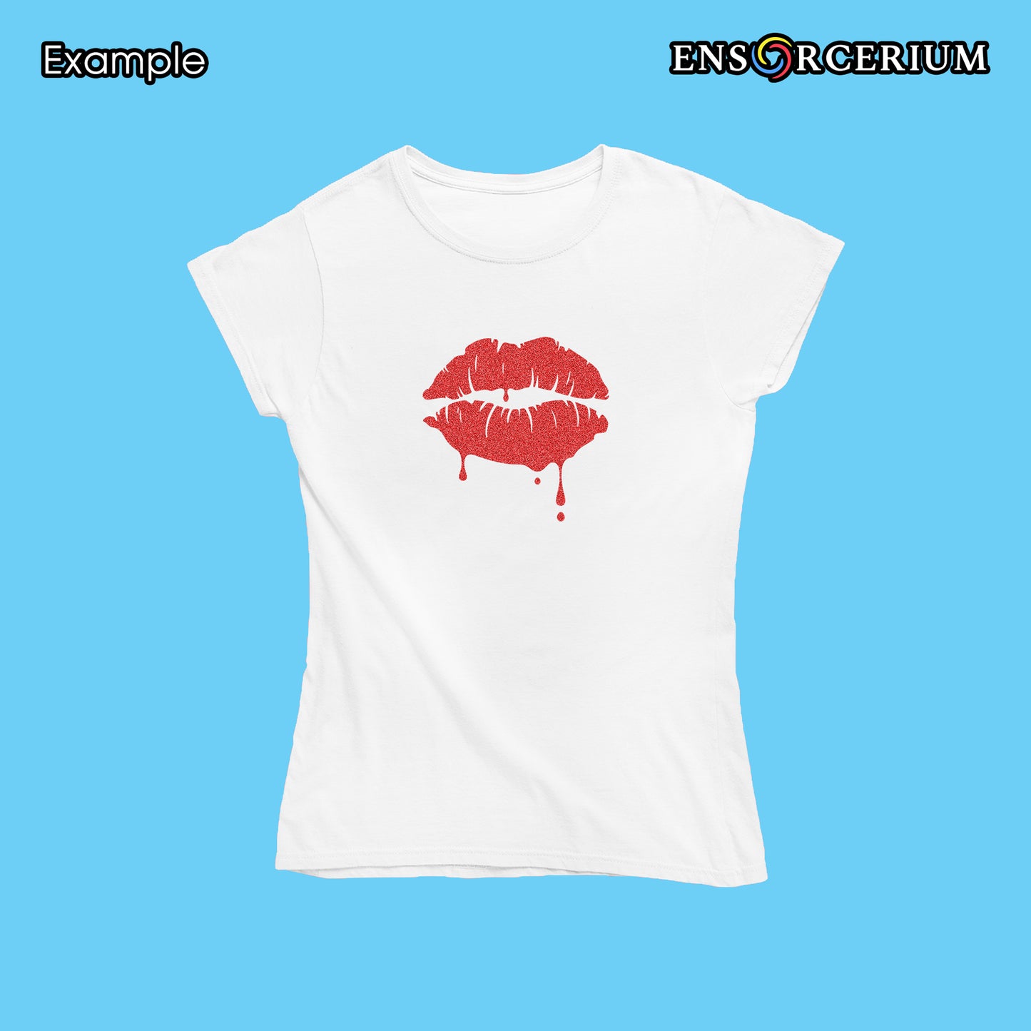 Glittered Passionate Dripping Lips Kiss T-shirt