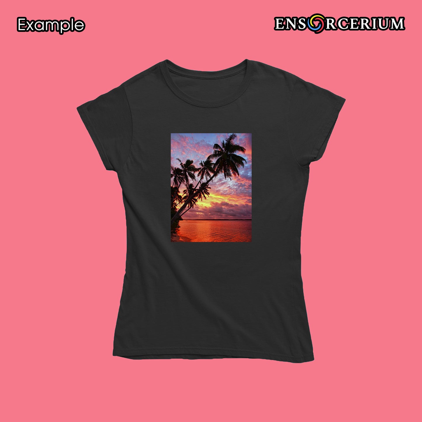 Hawaii Paradise Summer Beach Sunset with Palm Trees T shirt