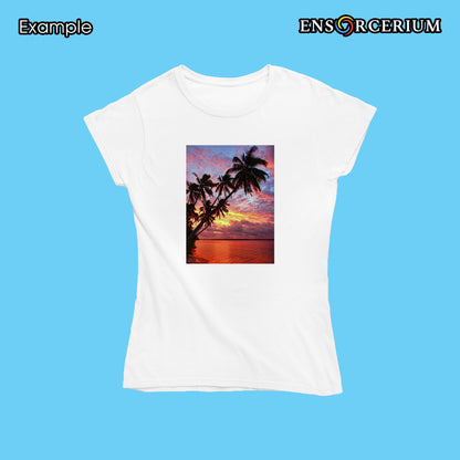 Hawaii Paradise Summer Beach Sunset with Palm Trees T shirt