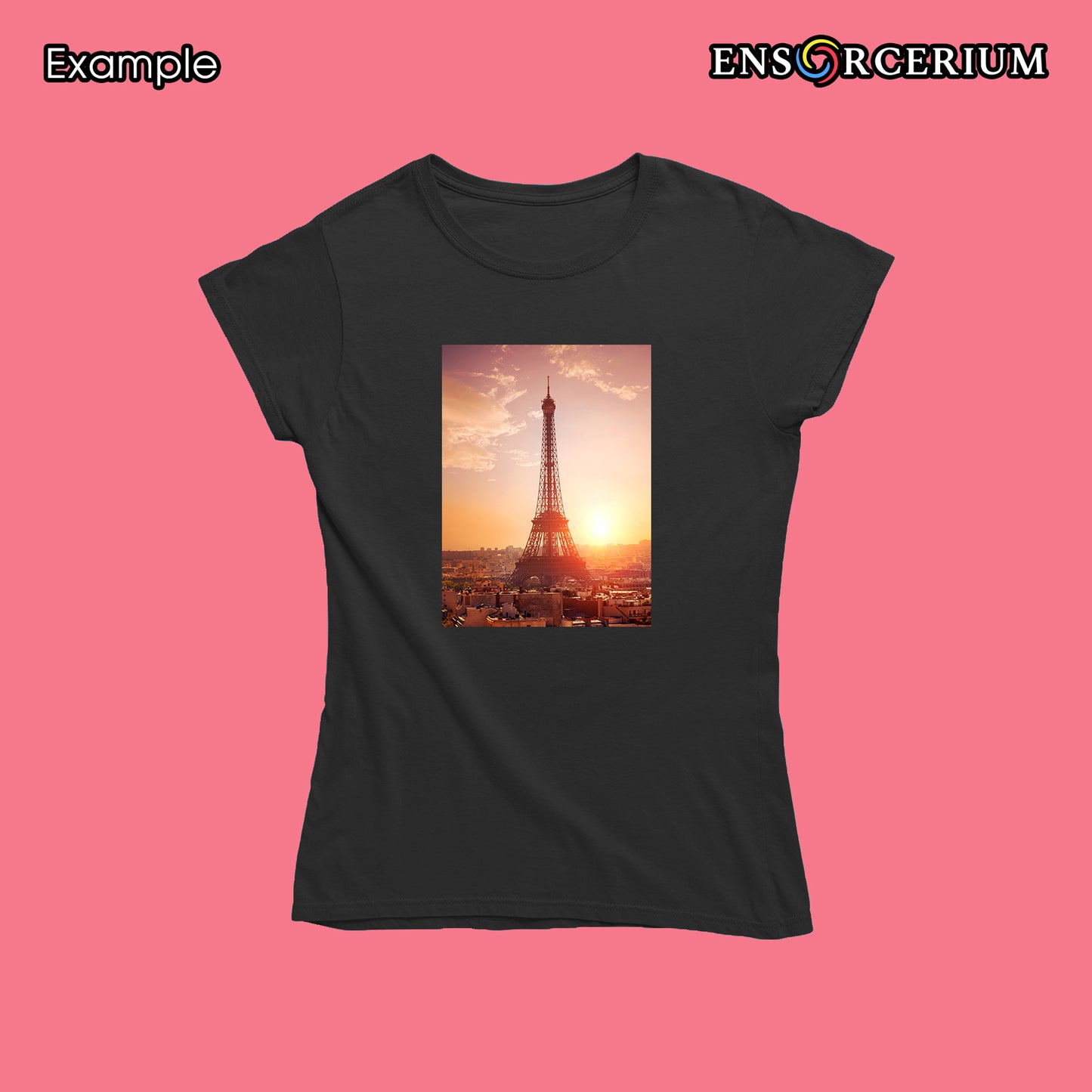 Romatic Paris Eiffel Tower Sunset Photo T-shirt
