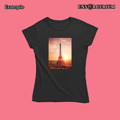 Romatic Paris Eiffel Tower Sunset Photo T-shirt