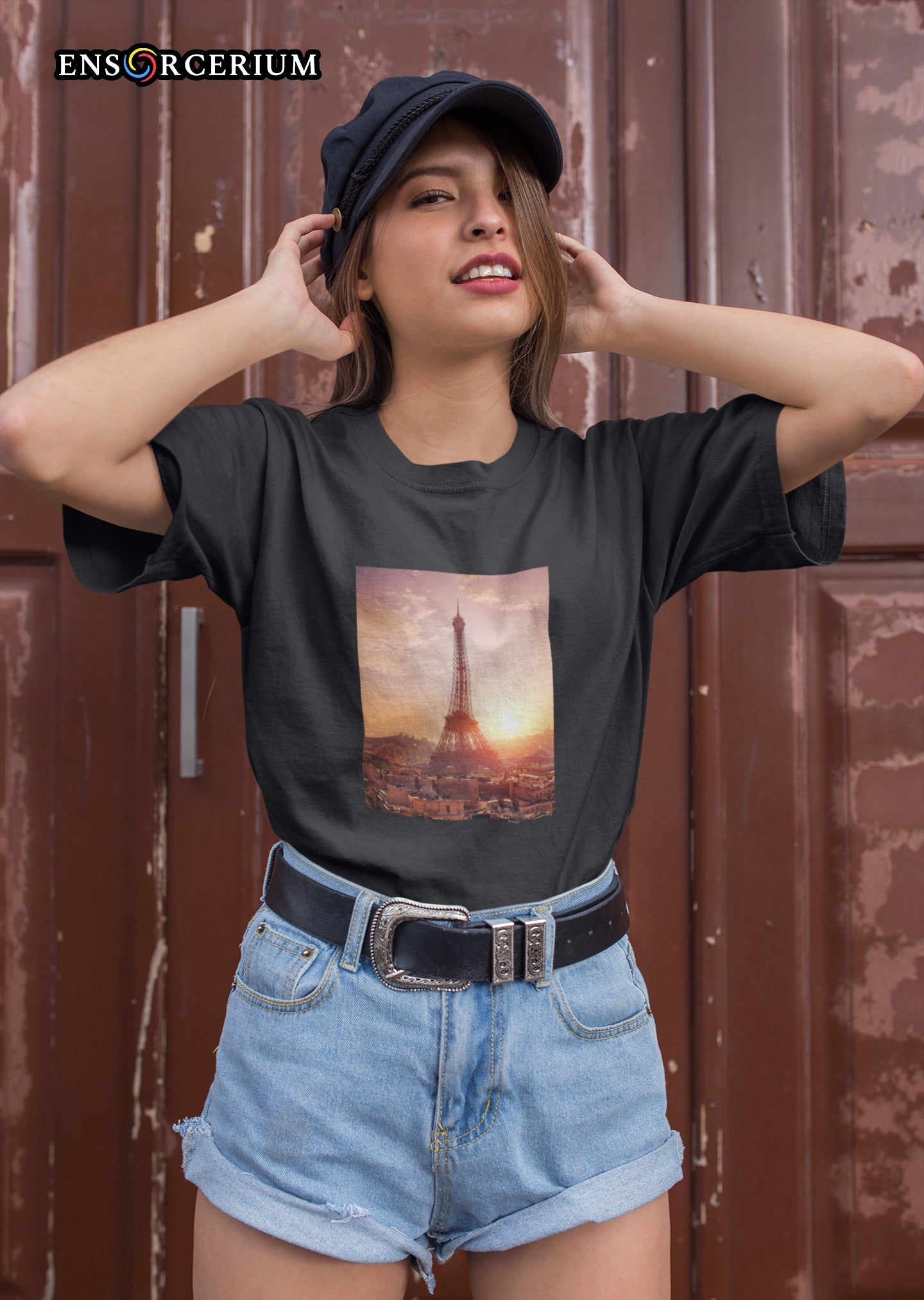 Romatic Paris Eiffel Tower Sunset Photo T-shirt