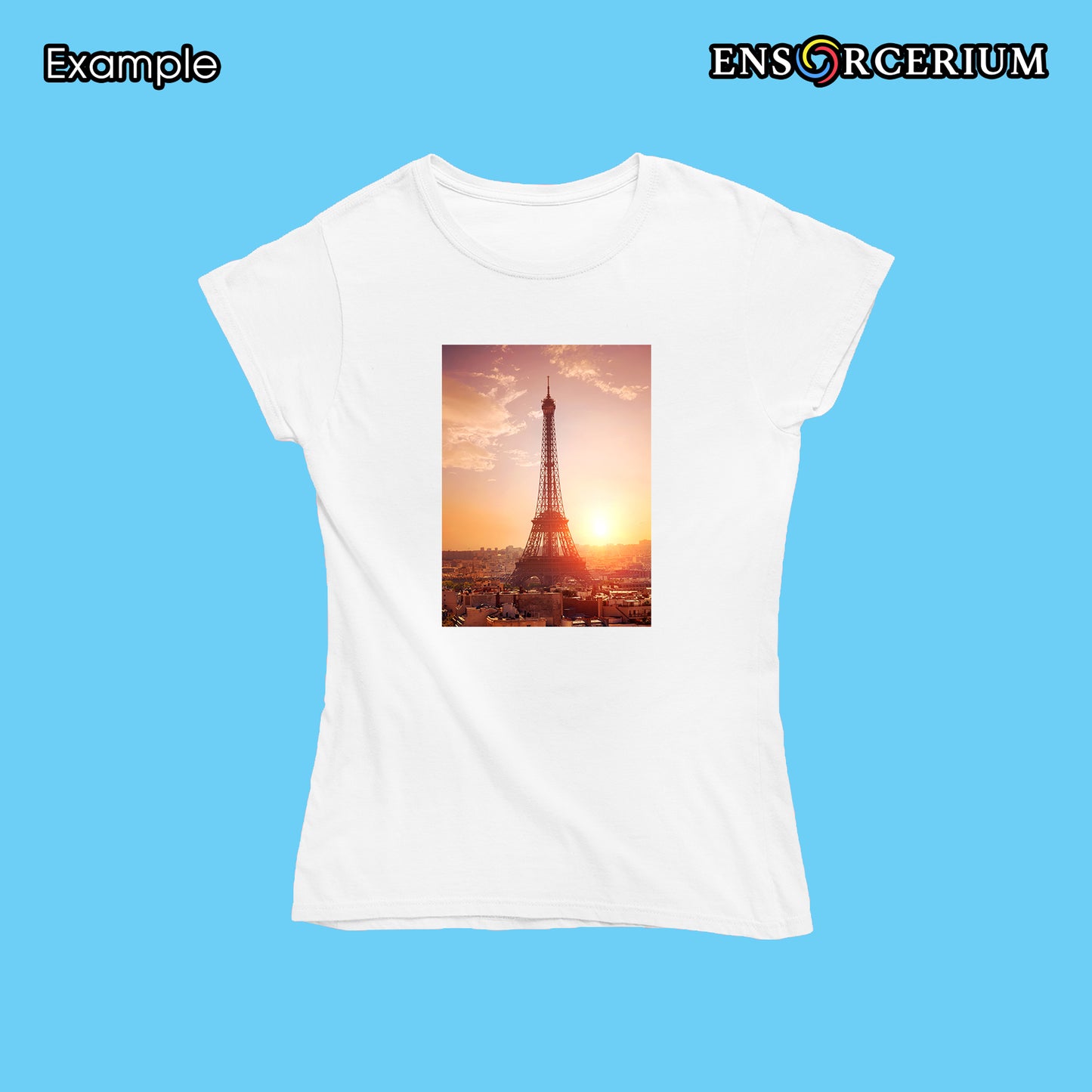 Romatic Paris Eiffel Tower Sunset Photo T-shirt