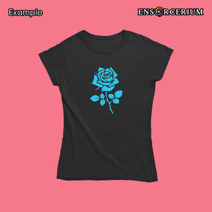 Single Floral Nature Rose Flower Petal Thorns T-shirt