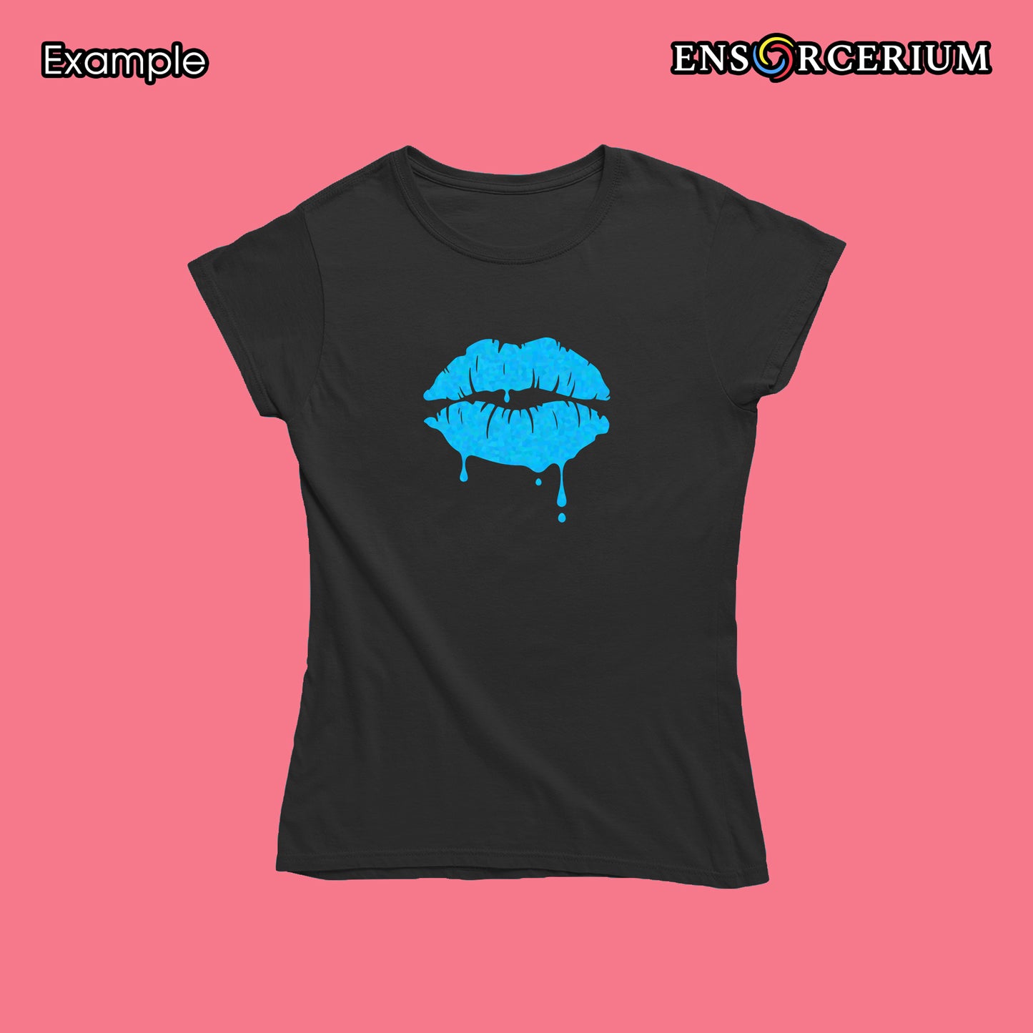 Glittered Passionate Dripping Lips Kiss T-shirt