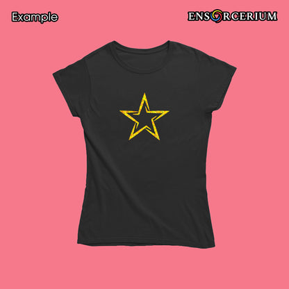 Unique Spiral Glittered Interlocking Star T-Shirt