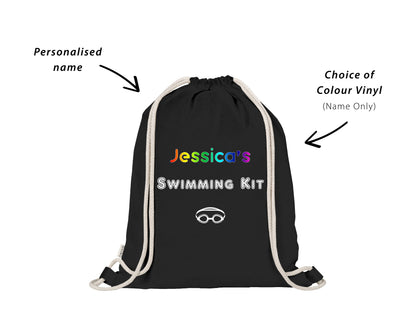 Custom Personalised Kids School Swimming Kit Bag with Goggles Icon