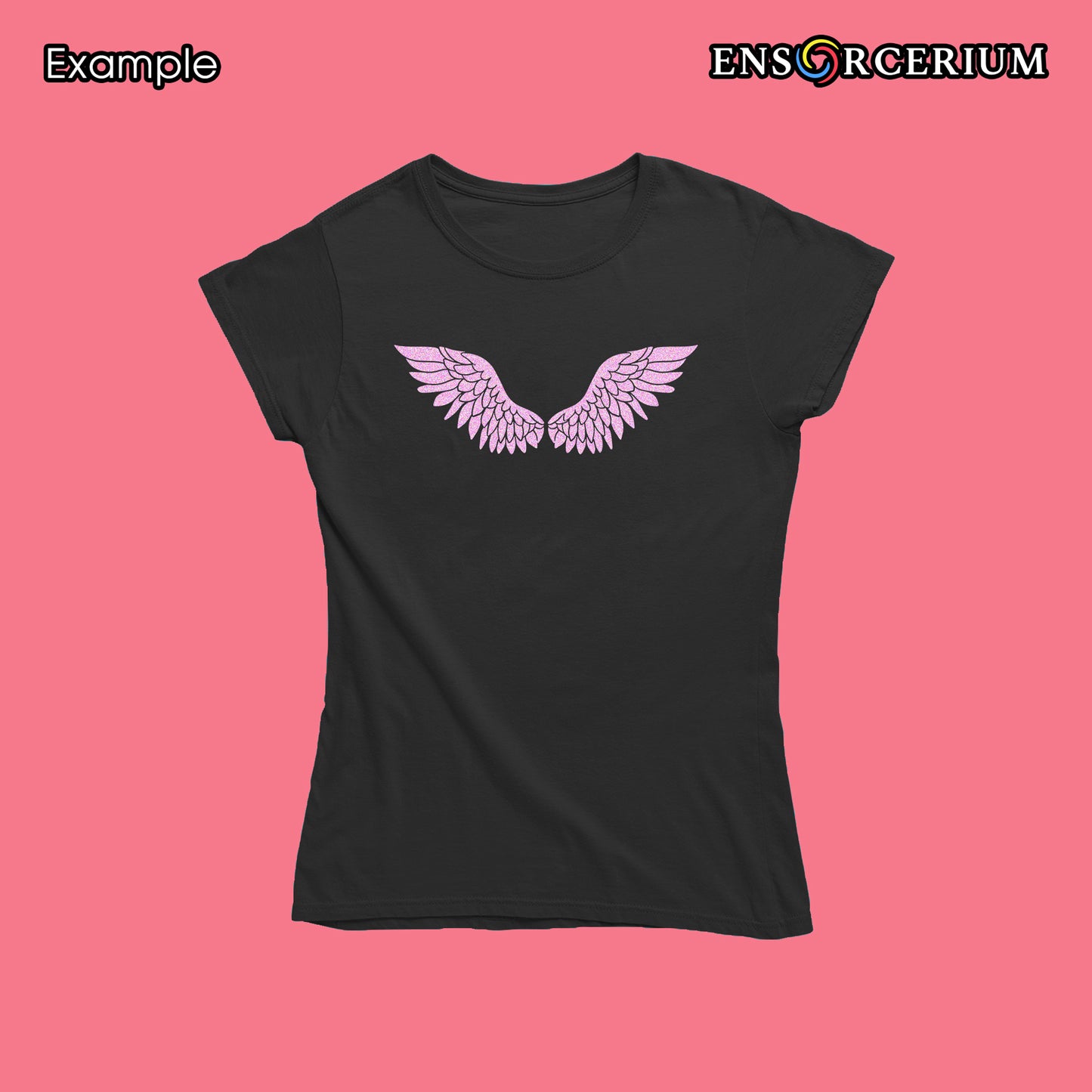 Glittered Feather Flight Wings T-Shirt