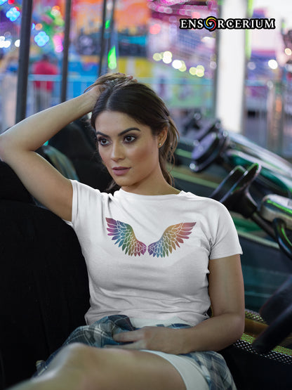 Glittered Feather Flight Wings T-Shirt